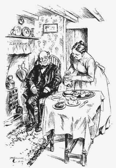 "Waited upon him at tea time as though he had been a gentleman born"