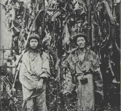 IGNORANCE AND POVERTY  Characteristic specimens of poor tribes found in wild areas off the beaten path in the province of Yün-nan; their food is rarely above famine conditions.