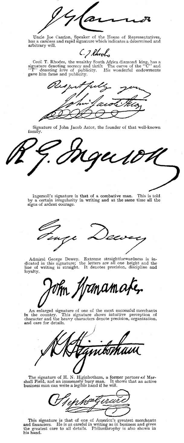 AUTOGRAPHS OF SOME WELL-KNOWN MEN.