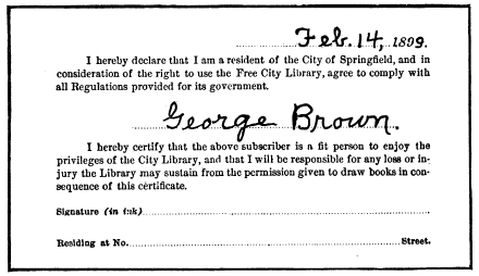 No. 3. Registration card, reverse.