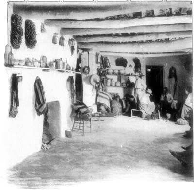 INTERIOR OF A PUEBLO APARTMENT.