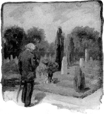 Man in a graveyard