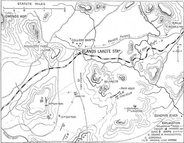 PLAN OF THE BATTLE OF ELANDS LAAGTE