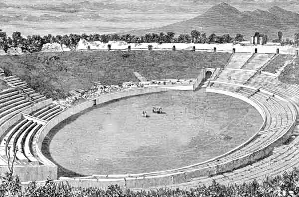 THE AMPHITHEATRE OF POMPEII.