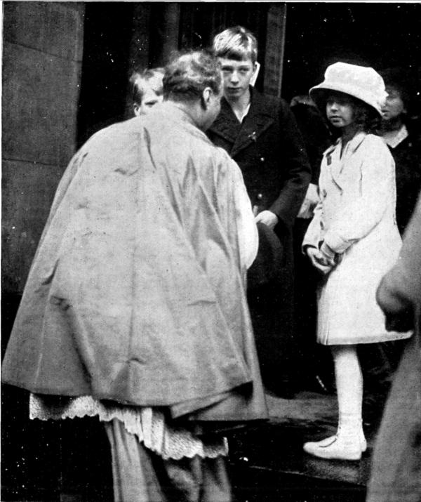 KING ALBERT'S FÊTE-DAY: THE ROYAL BELGIAN CHILDREN AT WESTMINSTER CATHEDRAL FOR THE SOLEMN MASS.