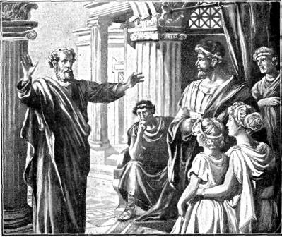 PETER PREACHING IN THE HOUSE OF CORNELIUS  "They that were scattered abroad went everywhere preaching the word." Acts 8:4.