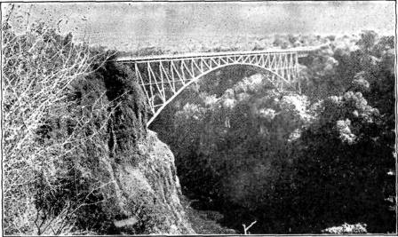 INTO THE HEART OF AFRICA  The Victoria Falls railroad bridge over the Zambezi.