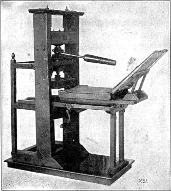 THE FRANKLIN PRESS  Operated by two men, it has a maximum speed of 250 impressions per hour.