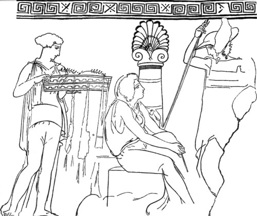 FIG. 11.—ATTIC GRAVE PAINTING.   (FROM BAUMEISTER.)