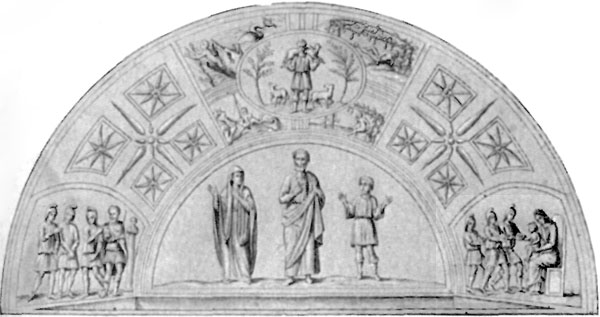 FIG. 18.—CATACOMB FRESCO. CRYPT OF S. CECILIA. THIRD CENTURY.