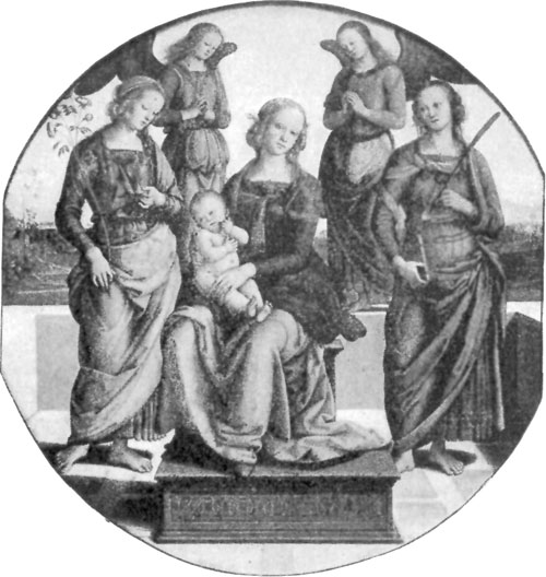 FIG. 31.—PERUGINO. MADONNA, SAINTS, AND ANGELS. LOUVRE.