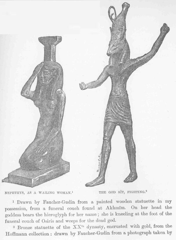 189.jpg Nephthys, As a Wailing Woman. 1 and the God SÎt, Fighting. 2 