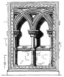 Semi-Norman double Piscina, Jesus College Chapel, Cambridge.