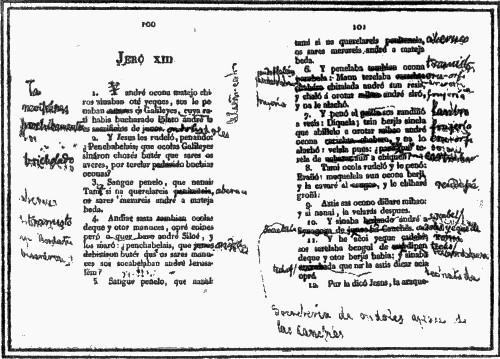 TWO PAGES FROM BORROW'S CORRECTED PROOF SHEETS OF ROMANY TRANSLATION OF THE GOSPEL OF ST. LUKE