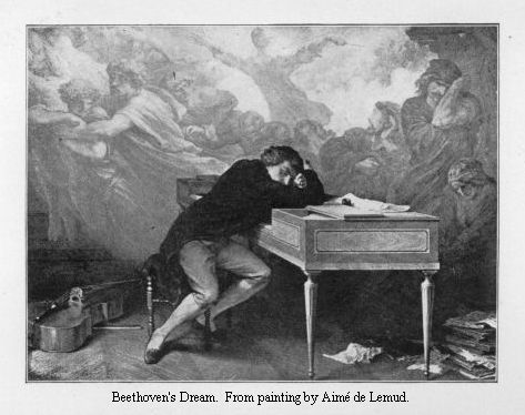 Beethoven's Dream.  From painting by Aimé de Lemud.