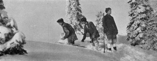 On the summit of Eagle Rock in winter.