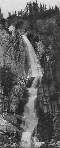 Fairy Falls in Goat Lick Basin, below Stevens Glacier.