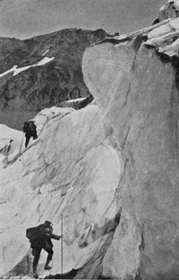 Climbing the séracs of Winthrop Glacier.