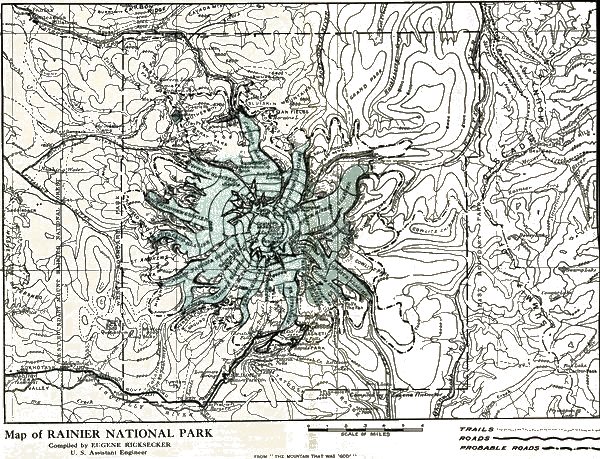 Map of RAINIER NATIONAL PARK.