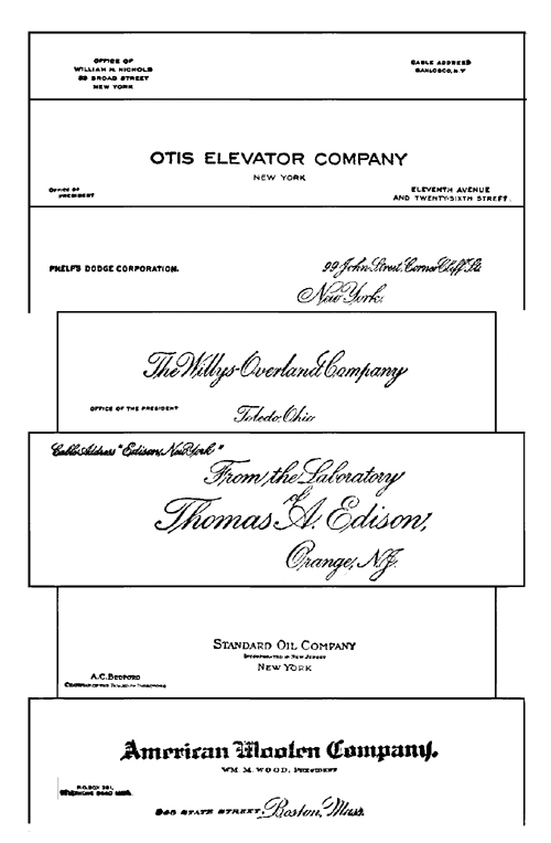 Specimens of business letterheads