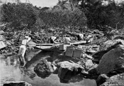 Artificial Canal made by Author and his Men in order to take their Canoe along where the river was Impassable.