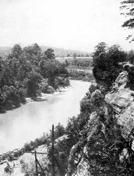 Looking down on a river