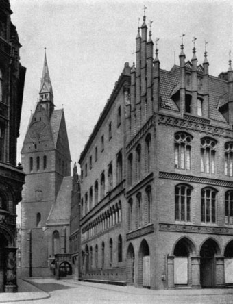 Town-hall and Market Church at Hannover