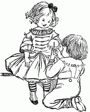 We were married in the right-hand closet in the corner of the dancing-school where first we met, with a ring (a green one) from Wilkingwater's toy-shop.