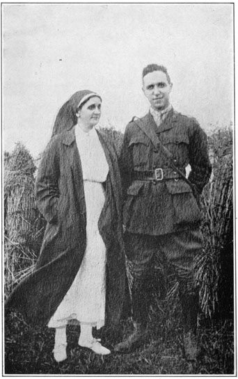 NURSE AND NEPHEW. The meeting in France, one serving with the French, the other with the Canadian B. E. F.