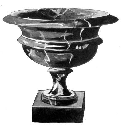 FIG. 55.—BLACK AND GOLD DERBYSHIRE MARBLE VASE.  (In the Author's collection.)