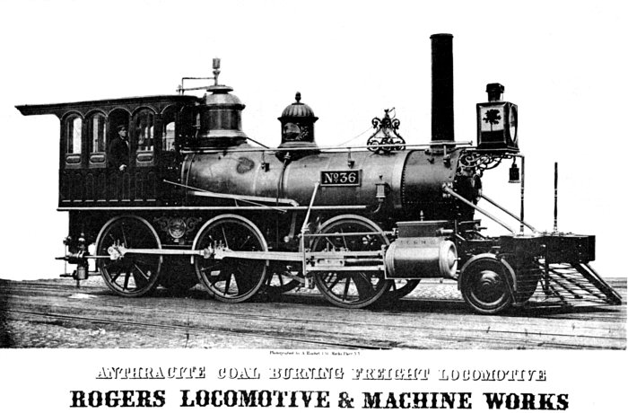 ANTHRACITE COAL BURNING FREIGHT LOCOMOTIVE Photographed by A. Raphael 1 St. Marks Place N.Y. ROGERS LOCOMOTIVE & MACHINE WORKS