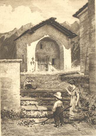 Mortuary Chapel at Soazza (etching)