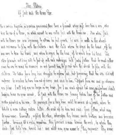 Manuscript of History of Jack with the Bear’s Ear