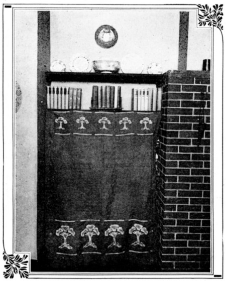 Jessie Tarbox Beals Utilizing a Chimney Corner for a Book Case