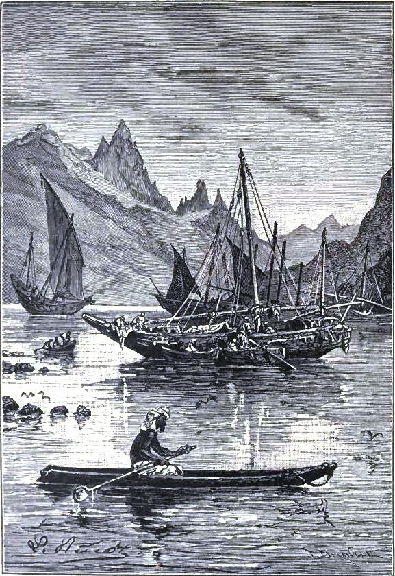 Shores and boats of the Red Sea