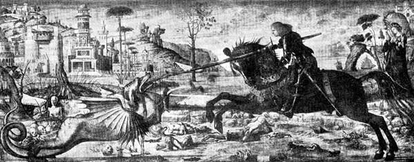 Fig. 27. St. George and the Dragon. Carpaccio. Church of San Giorgio degli Schiavoni, Venice