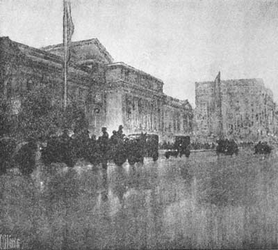 A RAINY DAY—FIFTH AVENUE From an Etching by Charles B. King