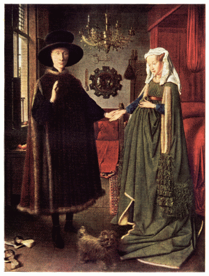 PLATE XXI.—JAN VAN EYCK  JAN ARNOLFINI AND HIS WIFE  National Gallery, London