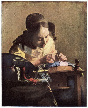 LATE XXXI.—JAN VERMEER  THE LACE MAKER  Louvre, Paris