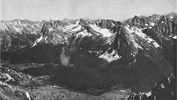 LOOKING ACROSS THE CASCADE MOUNTAINS.