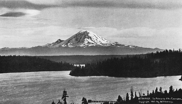 MOUNT RAINIER—LOOKING ACROSS LAKE WASHINGTON.