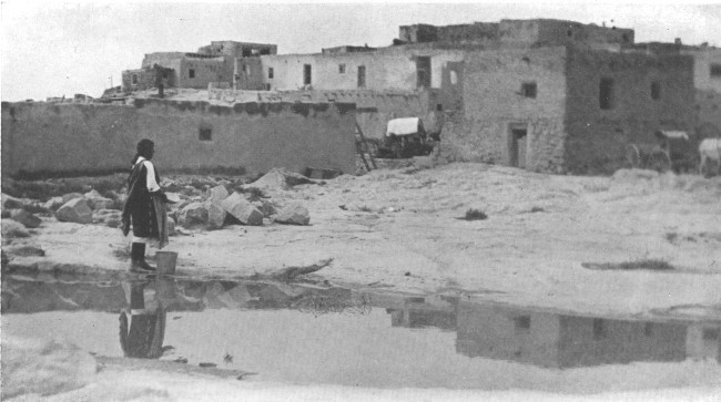 At the water hole on the outskirts of Laguna, one of the pueblos in New Mexico