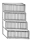 Fig. 41. Rack for leads, or brass rules in assorted standard lengths.