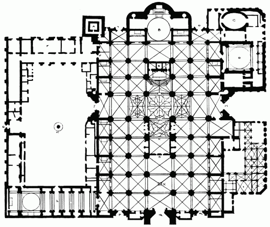 KEY OF PLAN OF SEVILLE CATHEDRAL