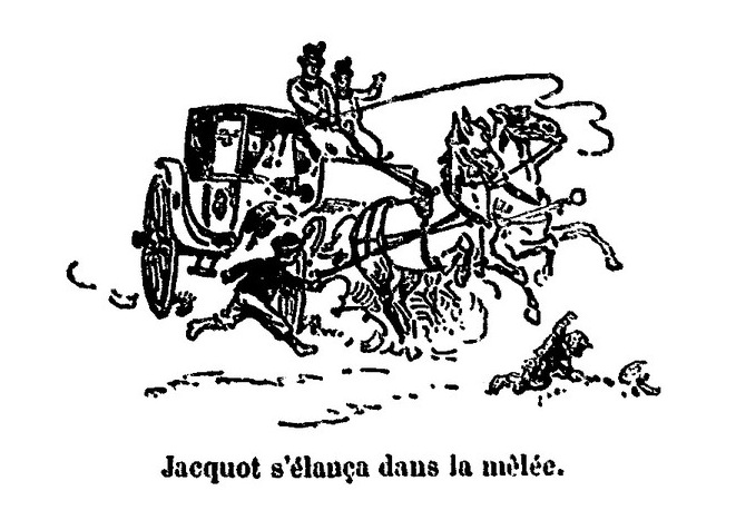 Illustration: Jacquot s'élança dans la mêlée.