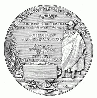 REVERSE. CENTENARY MEDAL, ÉCOLE POLYTECHNIQUE.