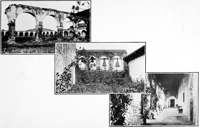 1., 2. and 3. San Juan Capistrano Mission.