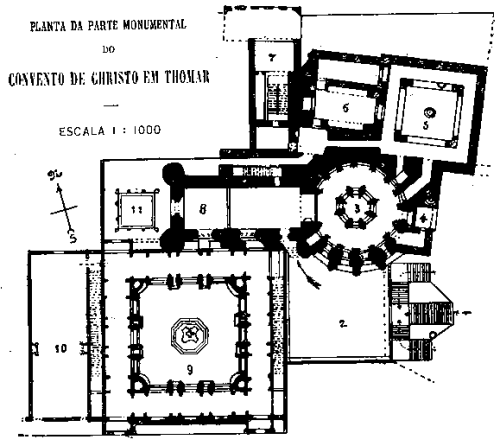 Planta da Parte Monumental do Convento de Christo em Thomar