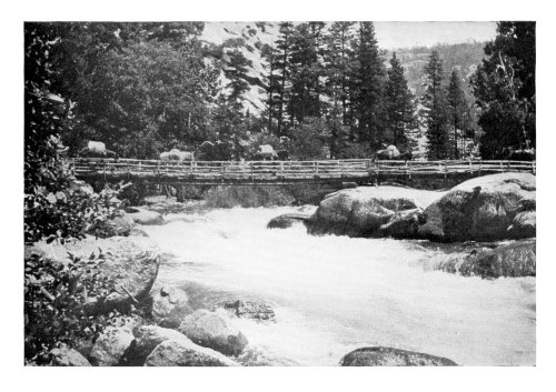 Crossing a Swollen Stream.