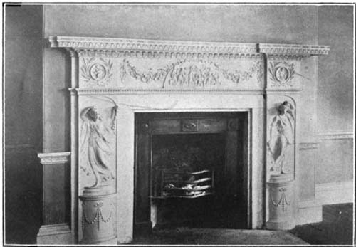 Mantel in Octagon House.  Photographed by Samuel M. Brosius.